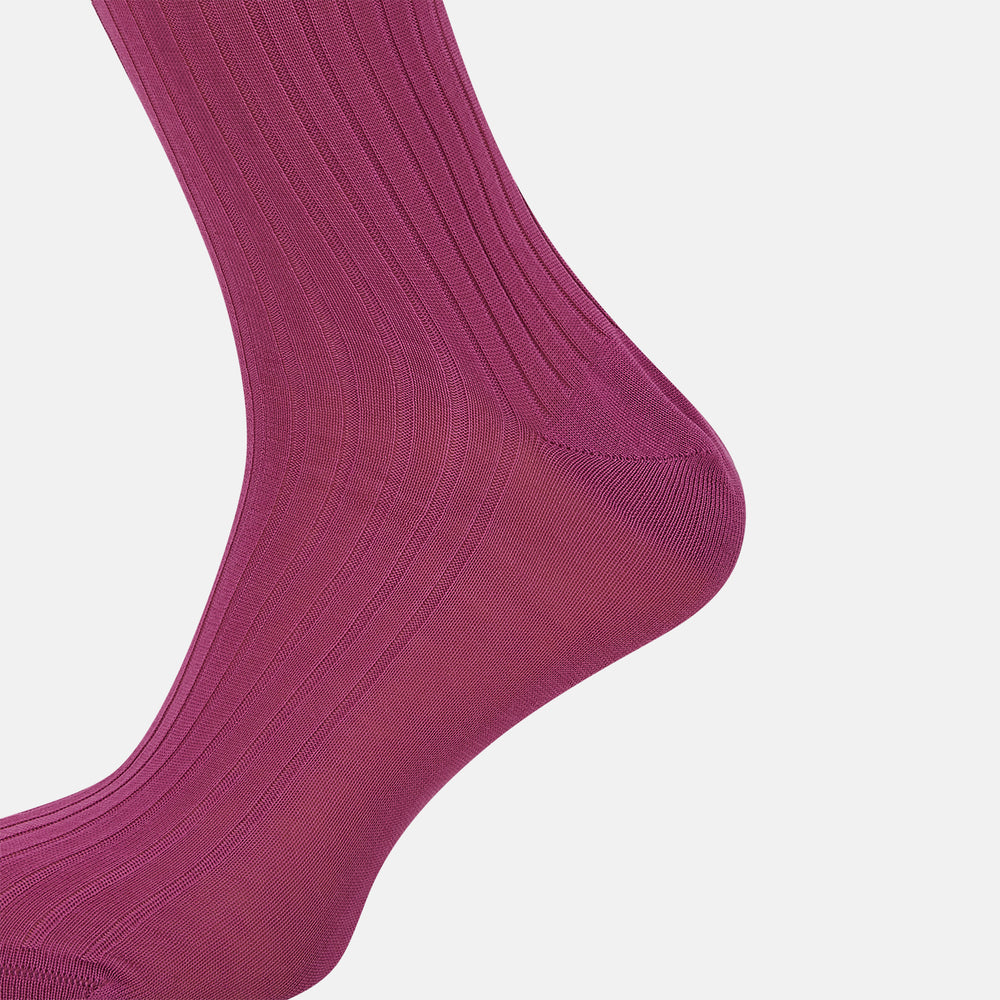 A single Turnbull & Asser Pink Long Sock is shown upright against a plain white background.
