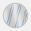 View 1 of product Close-up of NEW BESPOKE FABRIC 1276 32 by Turnbull & Asser: white fabric with blue wavy vertical stripes in a circular frame with gray border—perfect for a custom shirt or bespoke monogrammed design.