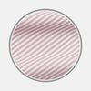 View 1 of product A circular swatch of Turnbull & Asser’s NEW BESPOKE FABRIC 1288 48: white with diagonal red stripes in varying widths and a slim gray border—ideal for dynamic shirt designs or distinctive monogram accents.