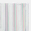 View 1 of product The Green Multi Double Pinstripe Hand-Rolled Handkerchief by Turnbull & Asser features a white fabric with thin pink, yellow, blue, and green pinstripes and hand-rolled edges, displayed against a plain background.