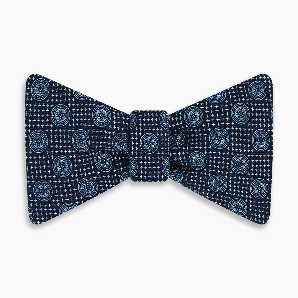 Image 1 of product Navy Medallion Silk Bow Tie