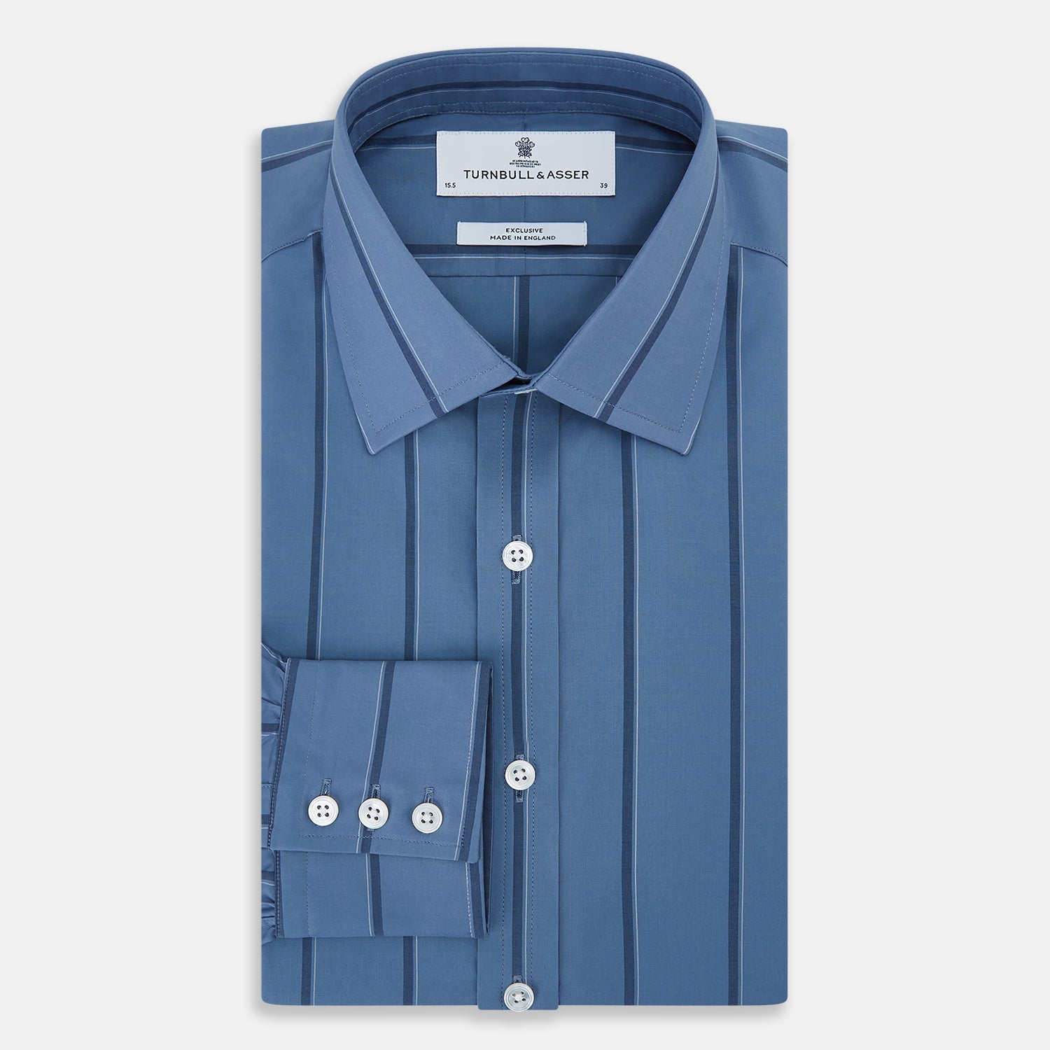Image 5 of product Steel Grey and Navy Track Stripe Mayfair Shirt