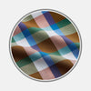 View 1 of product A close-up of Turnbull & Asser’s NEW BESPOKE FABRIC 1301 28 shows its multicolored plaid texture—blue, green, brown, pink, and white—ideal for custom or bespoke shirts, displayed in a circular frame on a white background.