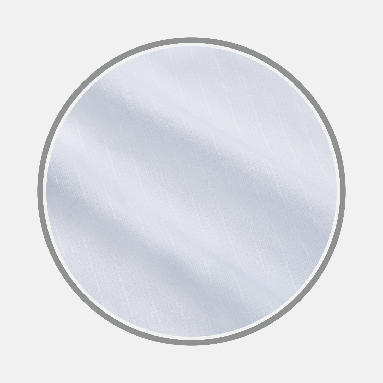 View 1 of product A close-up of Turnbull & Asser’s NEW BESPOKE FABRIC 1311 33, white with subtle diagonal ridges—perfect for custom shirts—displayed in a circular frame with a gray border on a white background.