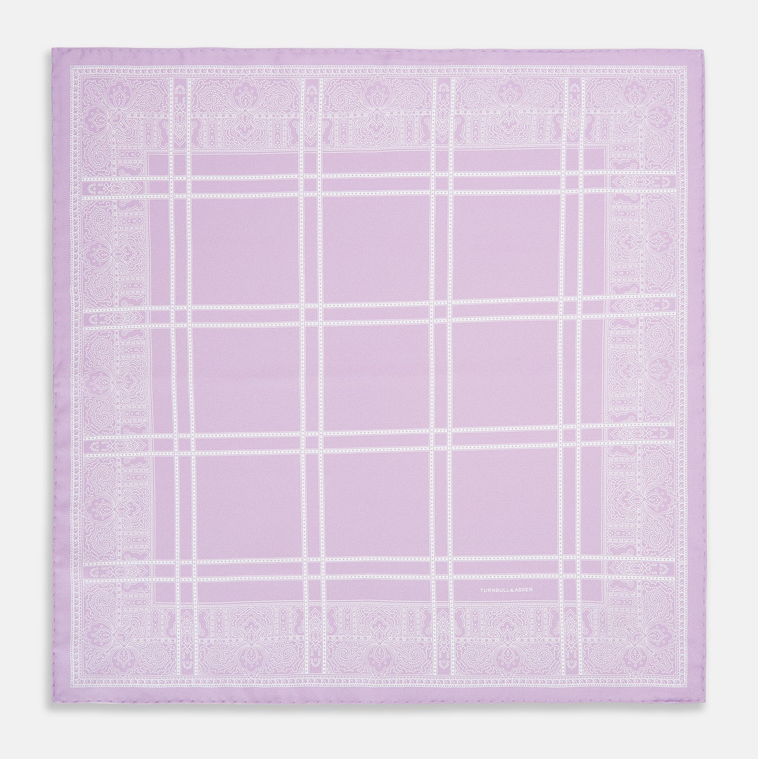 Image 9 of product Lilac Paisley Bandana Patterned Silk Pocket Square