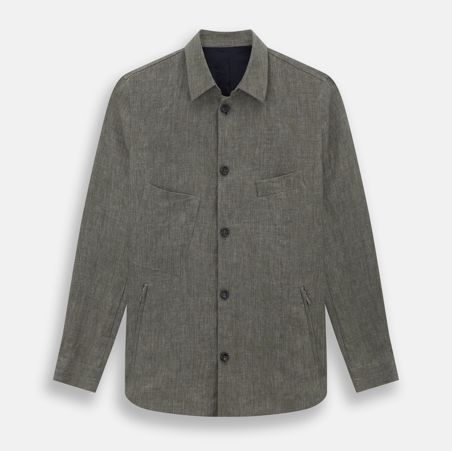 Image 1 of product Olive Linen Holland Shacket