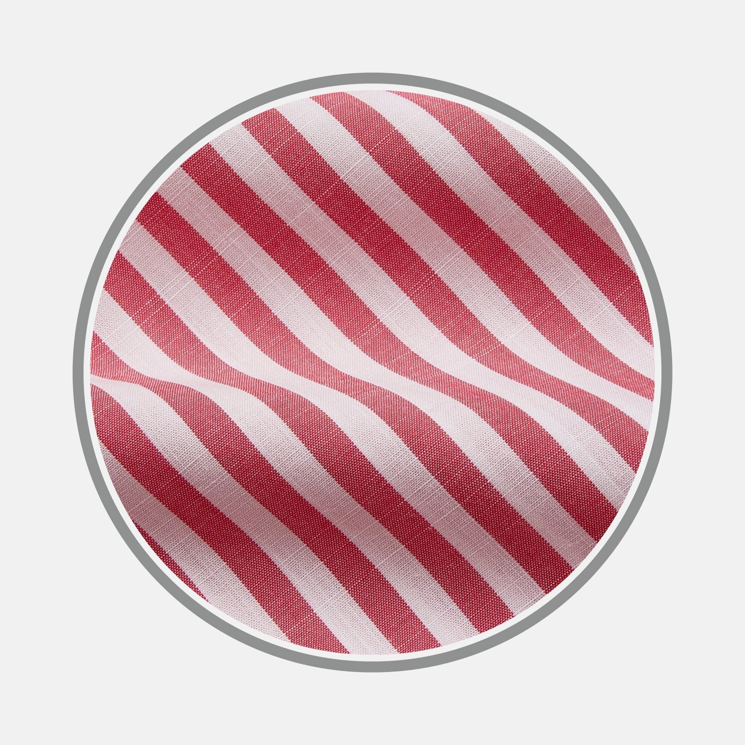 View 1 of product A close-up of BESPOKE FABRIC 1366 37 by Turnbull & Asser, featuring bold red and white diagonal stripes framed by a gray border—ideal inspiration for your next custom shirt or fabric choice.