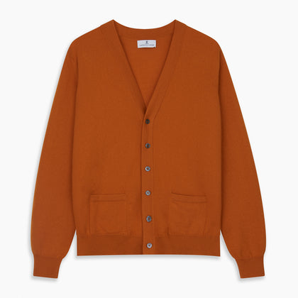 Rust Lachlan Cashmere Cardigan Image 3