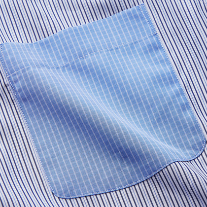 Blue Multi Stripe Cotton RE-PURPOSE Weekend Fit Finch Shirt