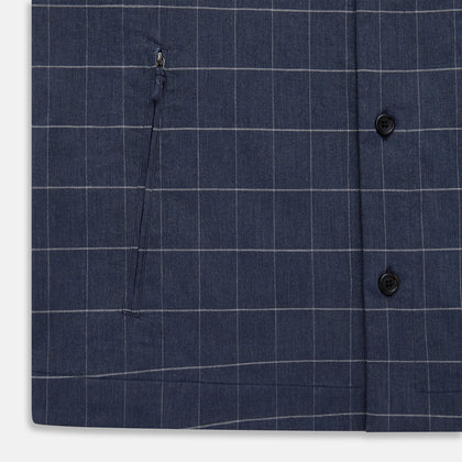Royal Blue Check Hampstead Overshirt Image 6