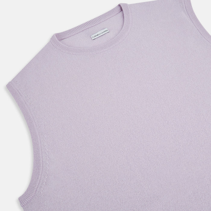 Lilac Cashmere Round Neck Vest Image 1