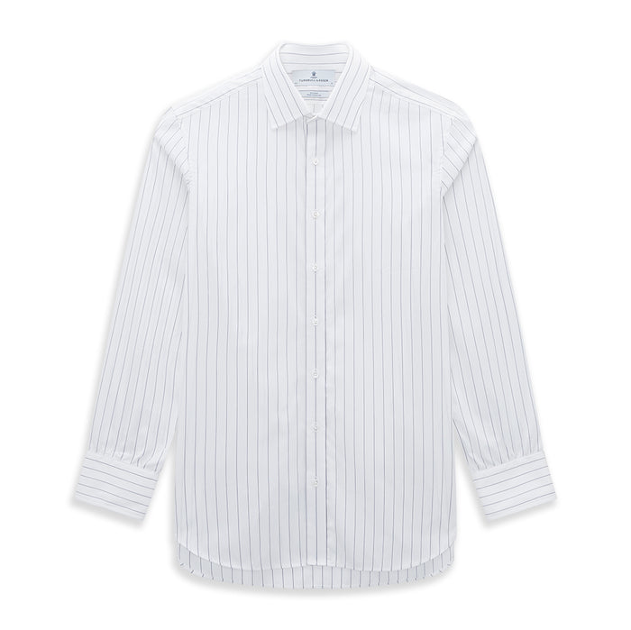 Navy Hairline Multi Stripe Mayfair Shirt Image 6