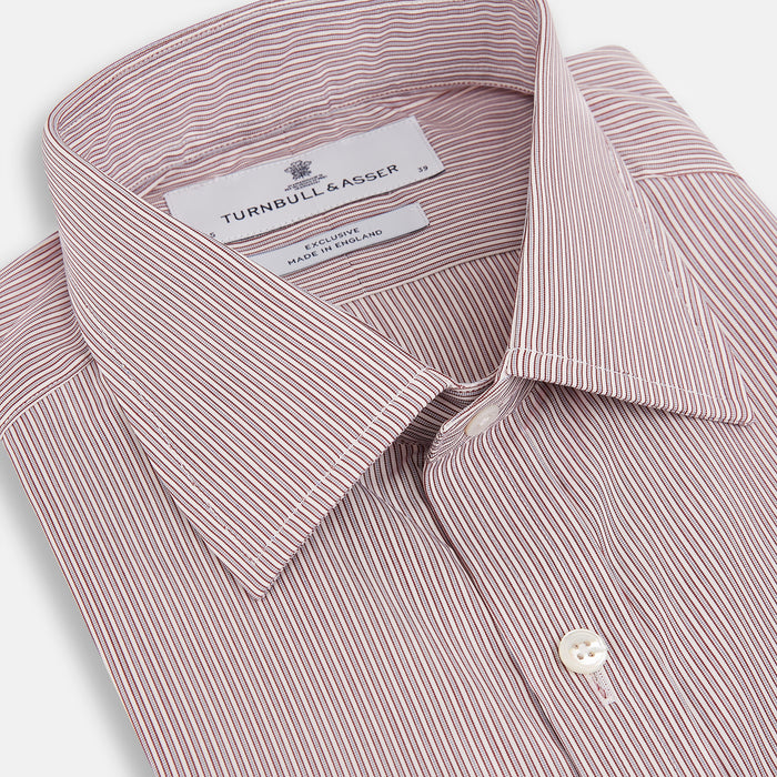 Red and Pink Ticking Stripe Mayfair Shirt Image 1