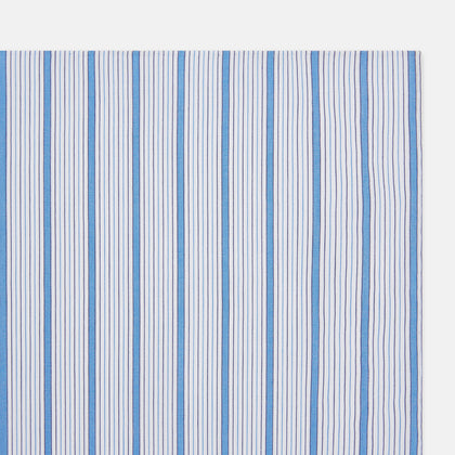 Hand Rolled Blue Multi Track Stripe Handkerchief