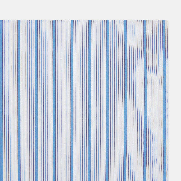 Hand Rolled Blue Multi Track Stripe Handkerchief Image 1