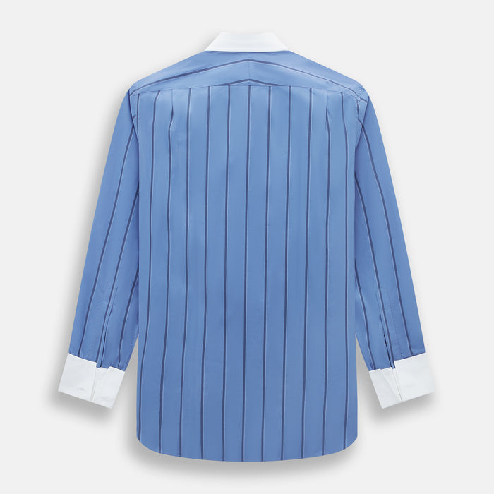 Colony Blue Track Stripe Shirt with Contrast T&A Collar and Cuffs Image 2