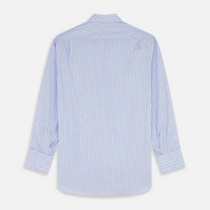Blue Multi Stripe Cotton Regular Fit Whitby Shirt Image 4