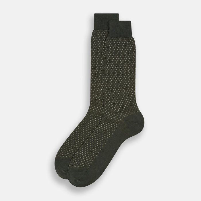 Forest Green Motif Mid-Length Socks Image 1