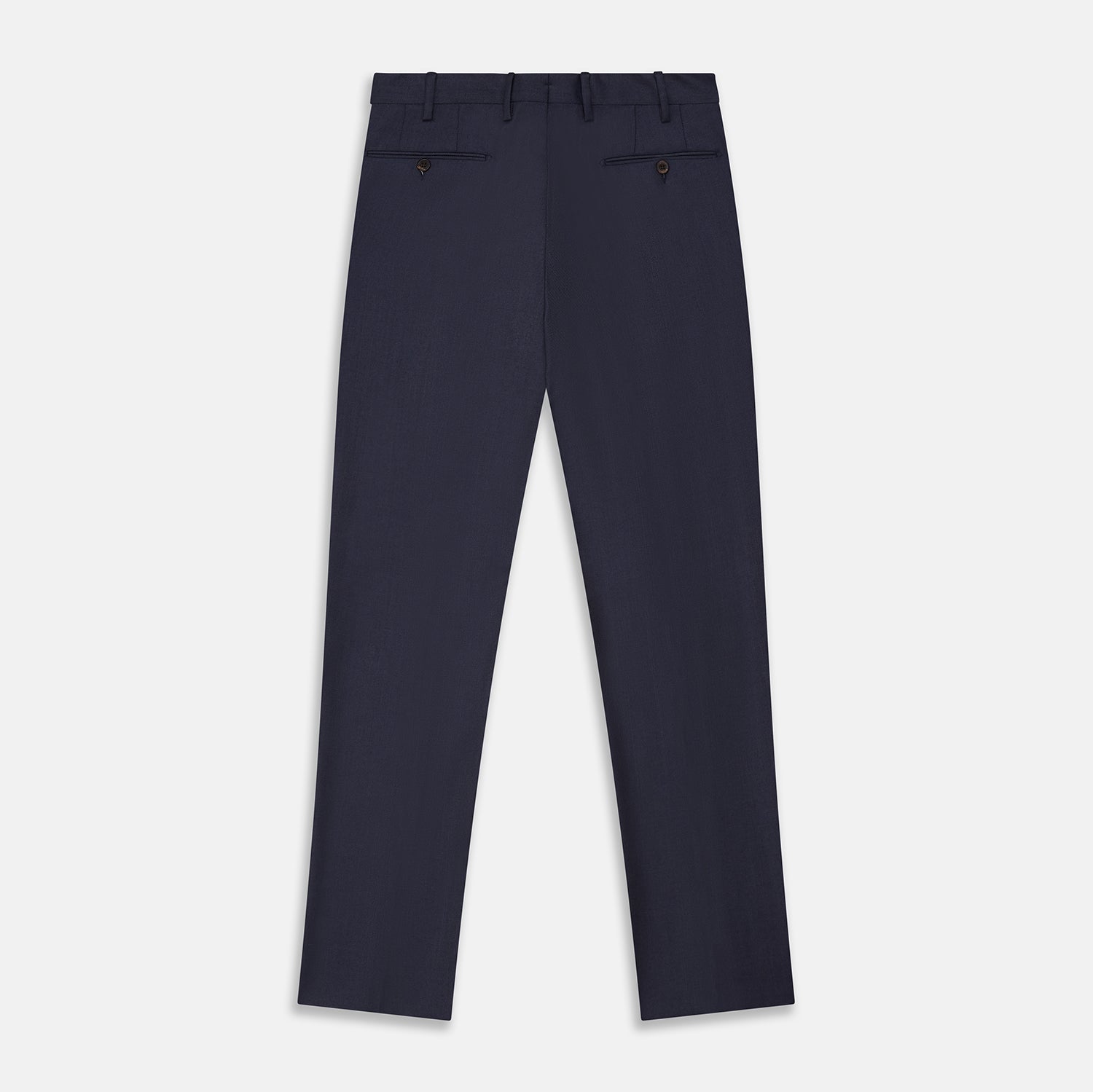 Navy Wool Blend Single Pleated Gerry Trousers