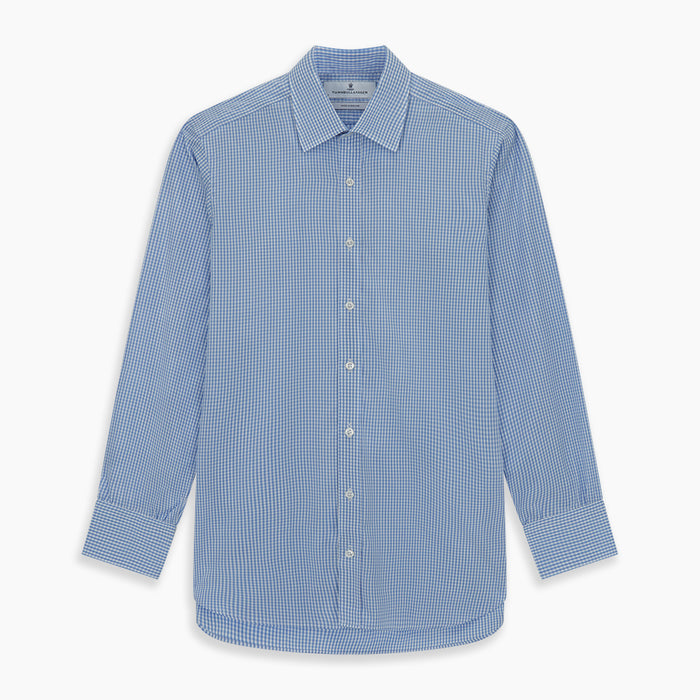 Light Blue Gingham Check Shirt with T&amp;A Collar and 3-Button Cuffs Image 5