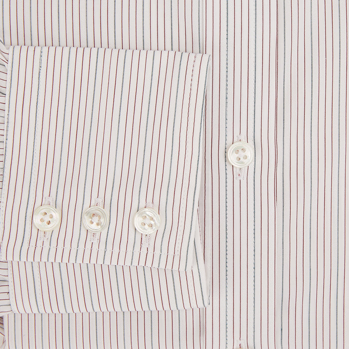 Burgundy Multi Hairline Stripe Mayfair Shirt Image 3