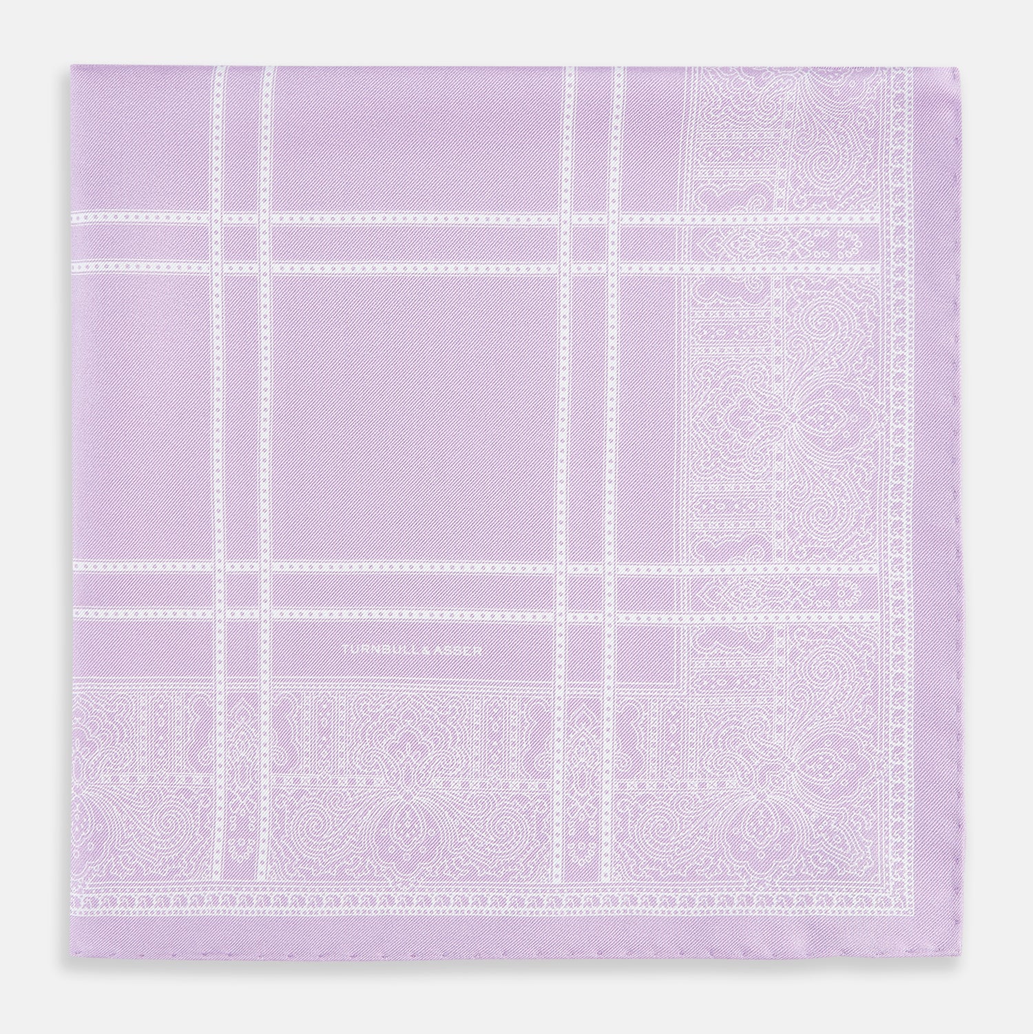 Image 8 of product Lilac Paisley Bandana Patterned Silk Pocket Square