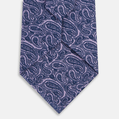 Lilac Paisley Silk Tie Image 2