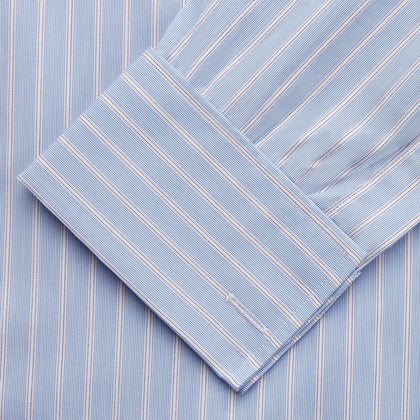 Blue Multi Stripe Cotton Regular Fit Whitby Shirt Image 2