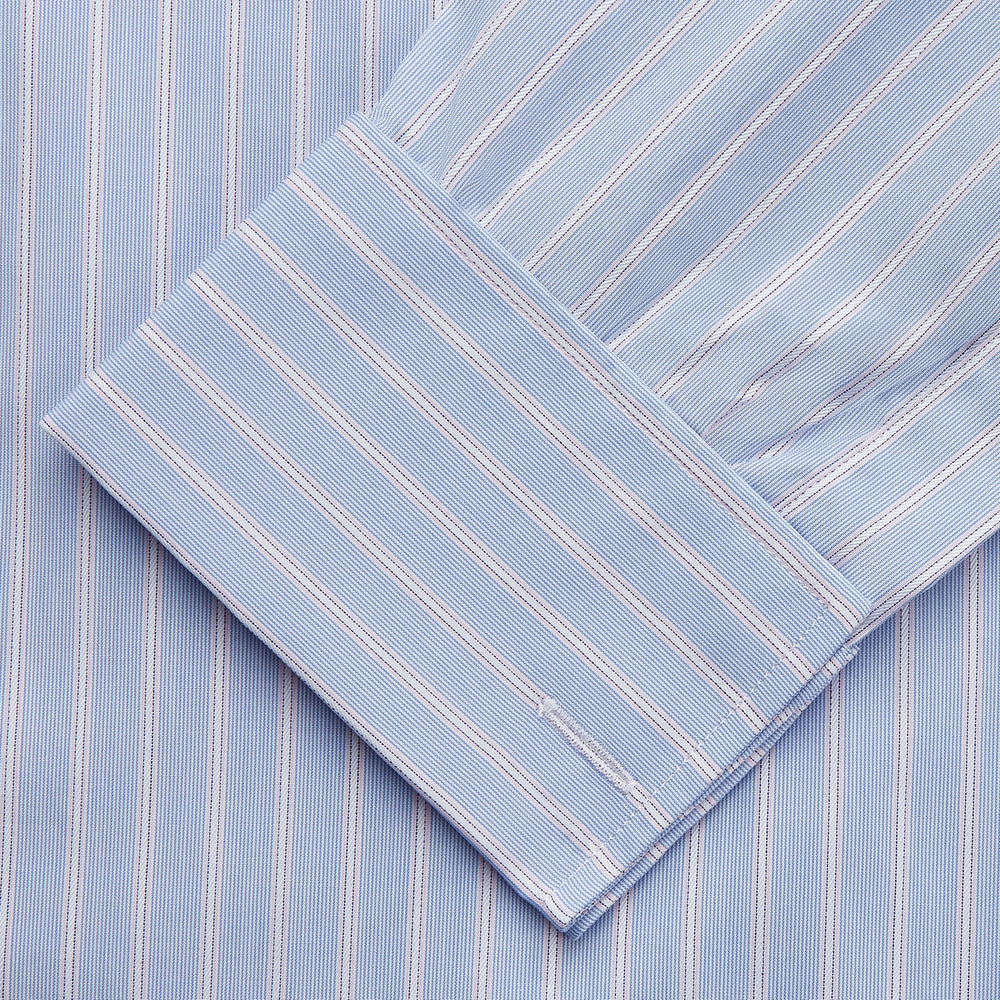 Blue Multi Stripe Cotton Regular Fit Whitby Shirt