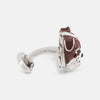 View 2 of product Turnbull & Asser’s British Bulldog Cufflinks, crafted in sterling silver and detailed with brown and white enamel to resemble bulldog heads, celebrate British heritage against a plain white background.