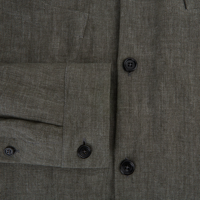 Olive Linen Holland Shacket Image 3