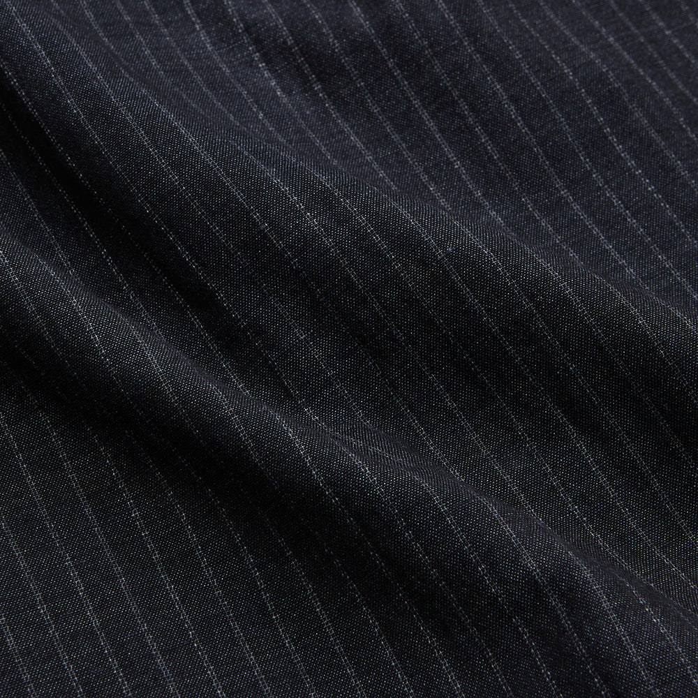 Navy Tailored Pinstriped Shirt Jacket