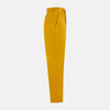 View 3 of product Turnbull & Asser Yellow James Trouser, made from Italian cotton with a matching belt, front crease, and straight fit cut, shown against a white background.