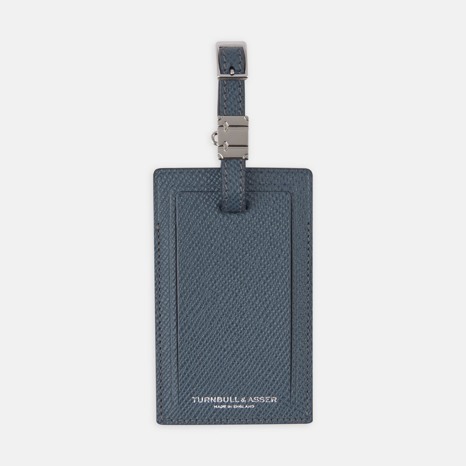 Blue Leather Luggage Tag