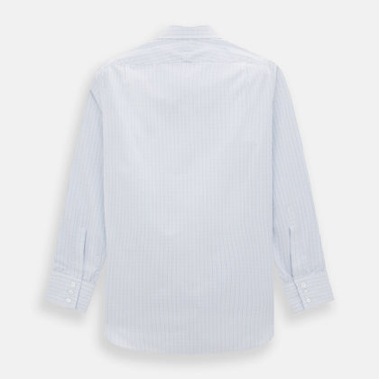 Pale Blue and Navy Grid Check Mayfair Shirt Image 2