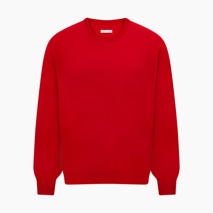 Red Merino Round Neck Jumper Image 4