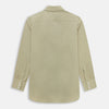 View 3 of product The TAUPE WINDSOR SHIRT by Turnbull & Asser features a Windsor collar and buttoned cuffs. This long-sleeve shirt showcases refined British design and is displayed flat on a white background.