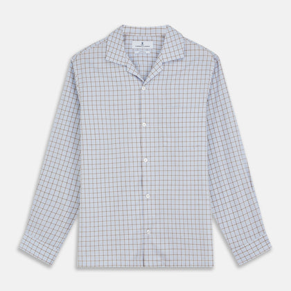 Pale Blue Multi Check Cashmerello Holiday Fit Winnington Shirt
