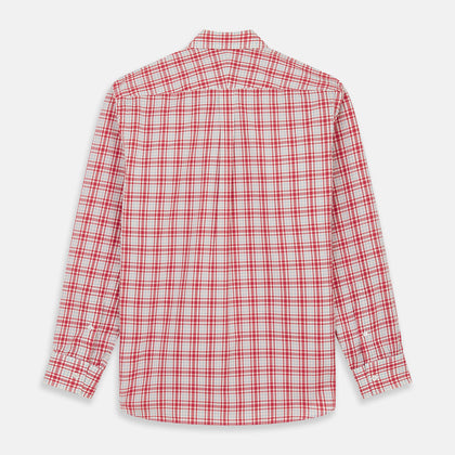 Red Check Cotton Weekend Fit Finch Shirt Image 5