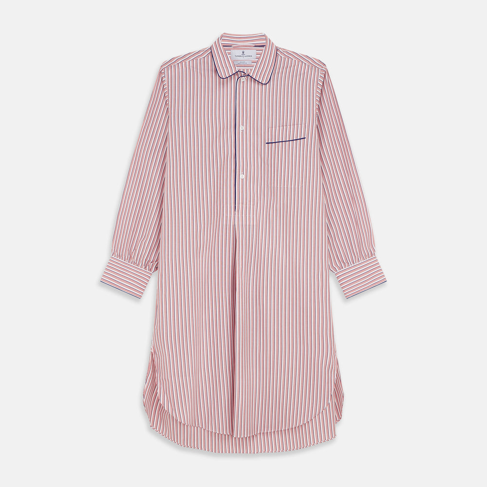 Orange Multi Stripe Cotton Sussex Nightshirt