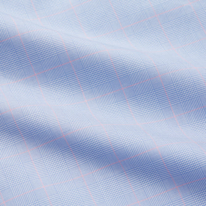 Blue and Pink Prince of Wales Check Belgravia Shirt Image 3