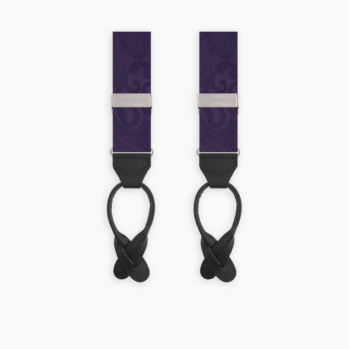 Purple Paisley Adjustable Silk Braces Image 2