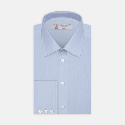 Light Blue End-on-End Shirt with T&A Collar and 3-Button Cuffs