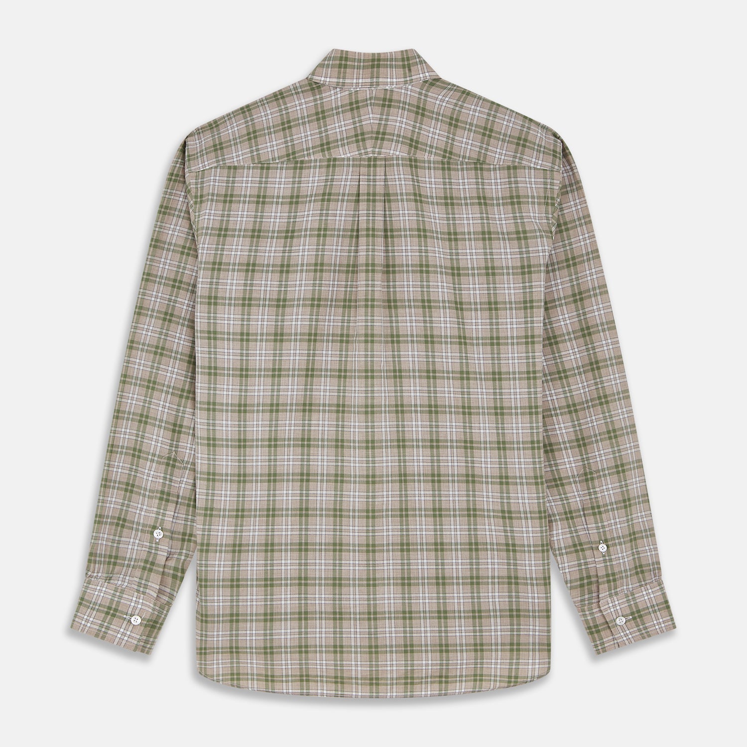 Green and Oatmeal Multi Check Cotton Weekend Fit Hayne Shirt