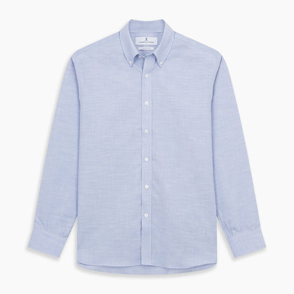 Pale Blue Weekend Fit Hayne Shirt With Dorset Collar And 1-Button Cuffs Image 5