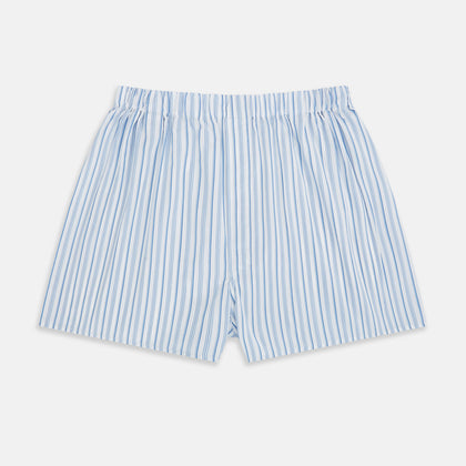 Blue Multi Stripe Godfrey Boxer Shorts