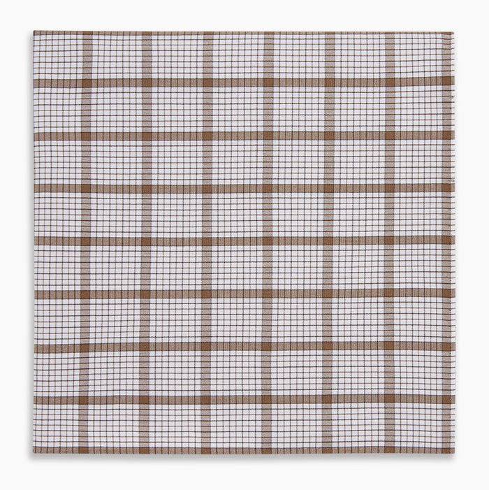 Hand Rolled Brown Overlay Check Handkerchief Image 4