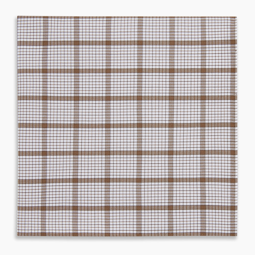 Image 4 of product Hand Rolled Brown Overlay Check Handkerchief