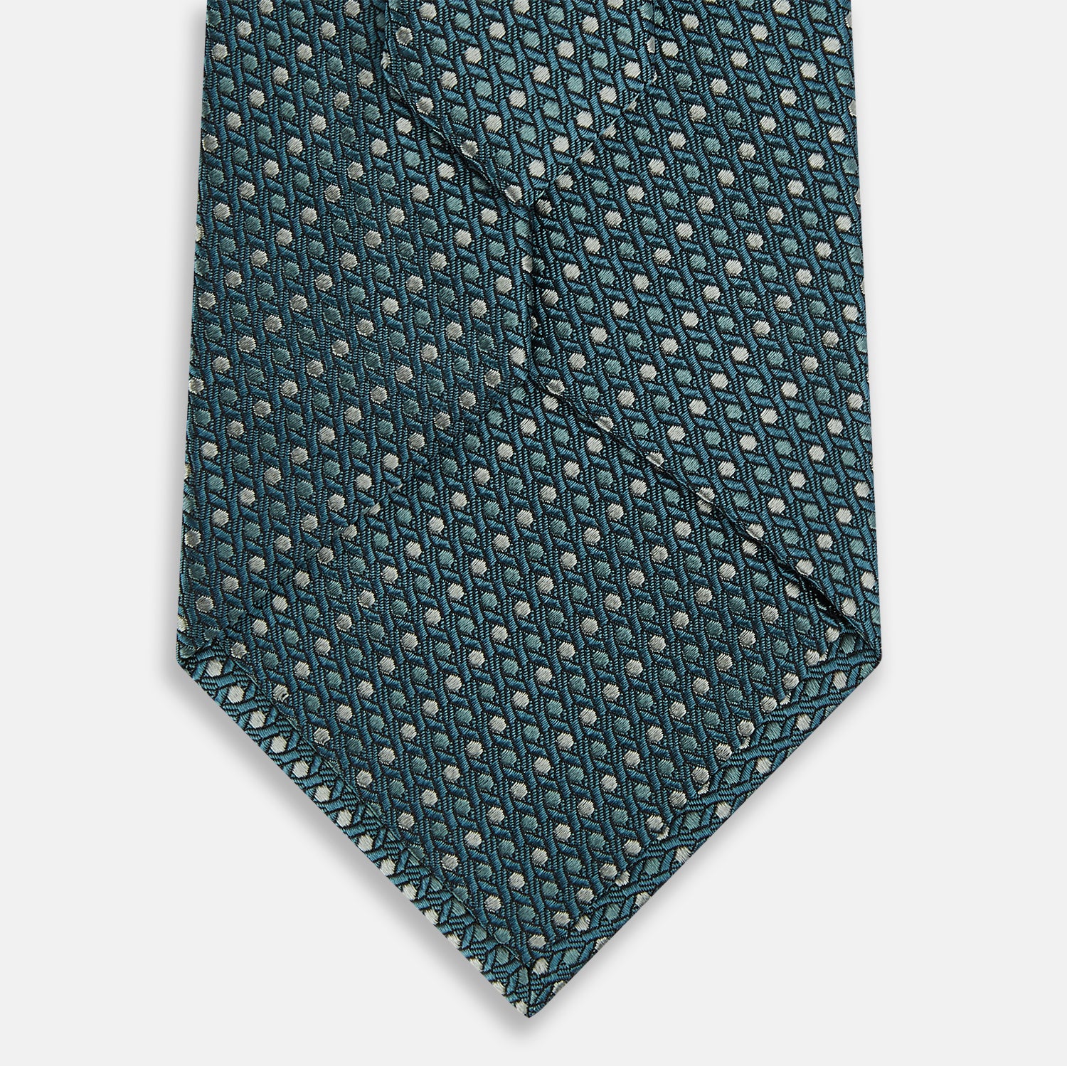 Teal Micro Hexagon Silk Tie