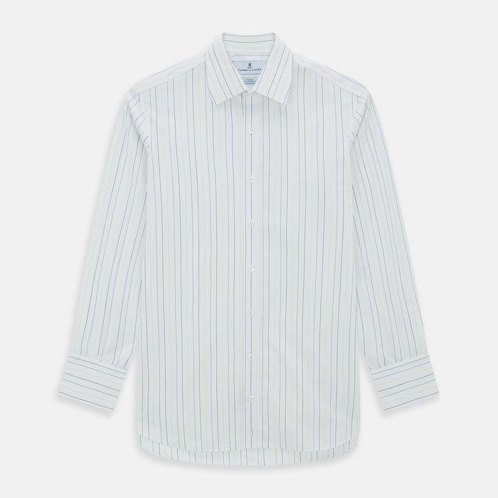 Navy and Yellow Wide Pinstripe Mayfair Shirt